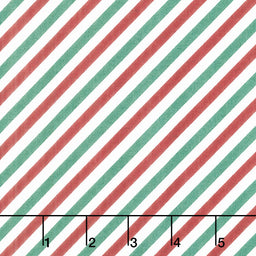 Postcard Christmas - Diagonal Stripe Multi Color Yardage Primary Image