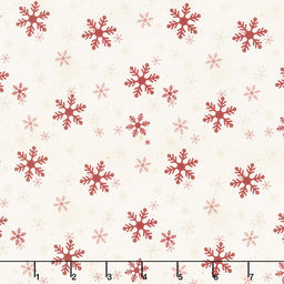 Postcard Christmas - Snowflakes Light Butter Yardage Primary Image