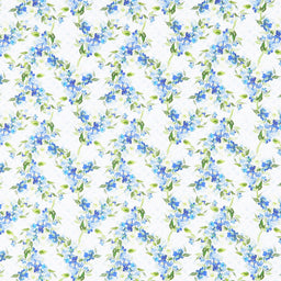 Victoria - Flowers Blue Yardage Primary Image